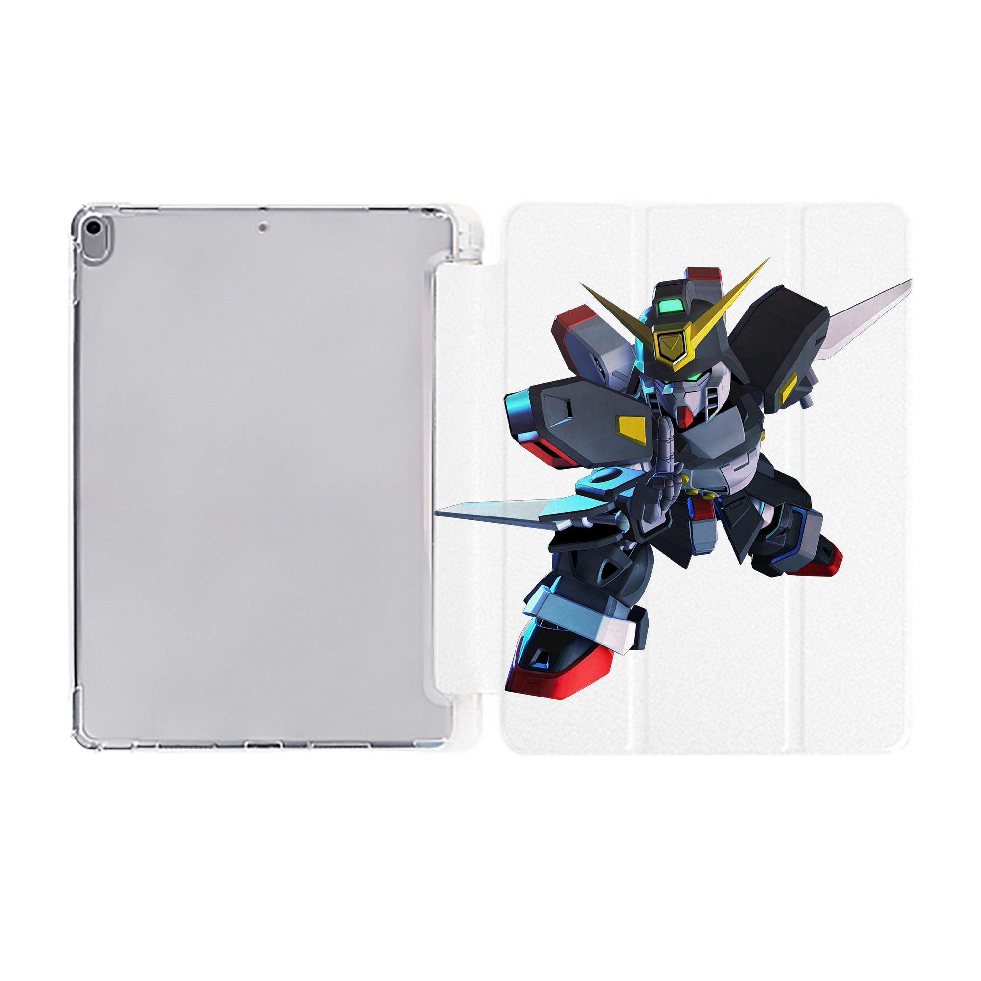 （画像用） 機動戦士ガンダム Mobile Suit Gundam IPad ケース ペン収納付き 三つ折りスタンド PUレザー×シリコン 対応機種9.5/10.5/10.9インチ